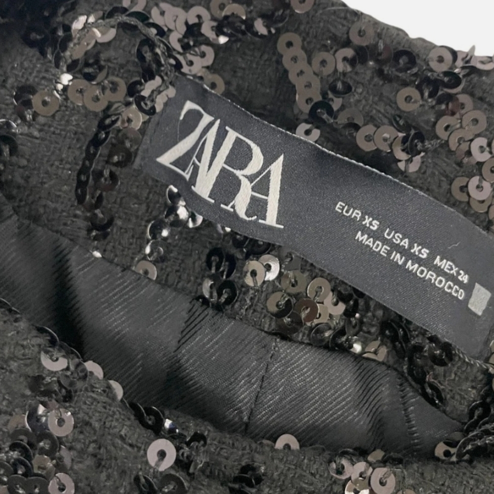 Zara Black Sequin Blazer - Picture 9 of 14